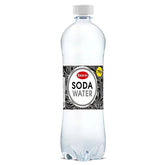 A 1-liter "Best In - Soda Water" bottle with a black and white label, priced at 79p, contains refreshing carbonated water in clear plastic.